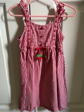 Gymboree Red Gingham Strawberry Dress with Ruffle Straps